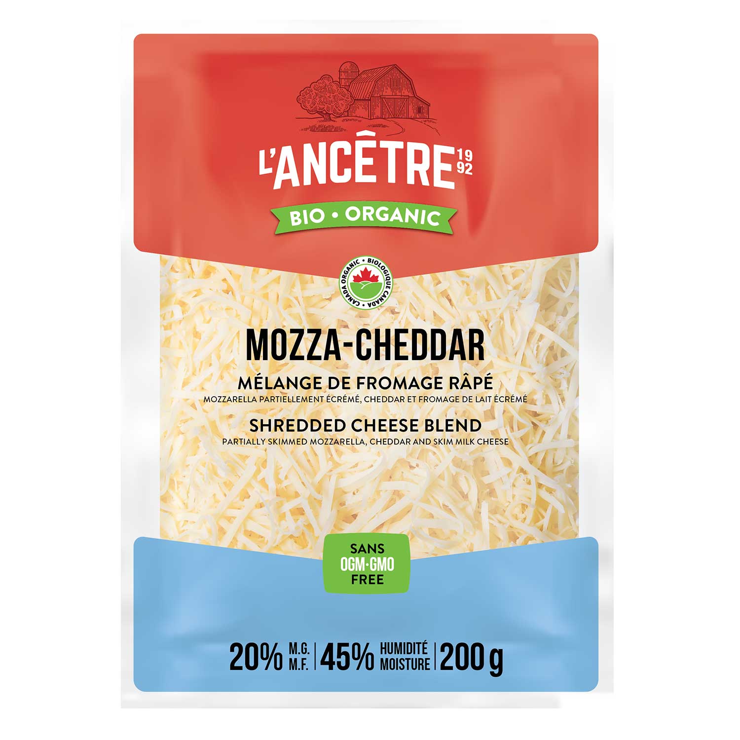 Image Mélange Mozza-Cheddar rapé Bio 8X200g