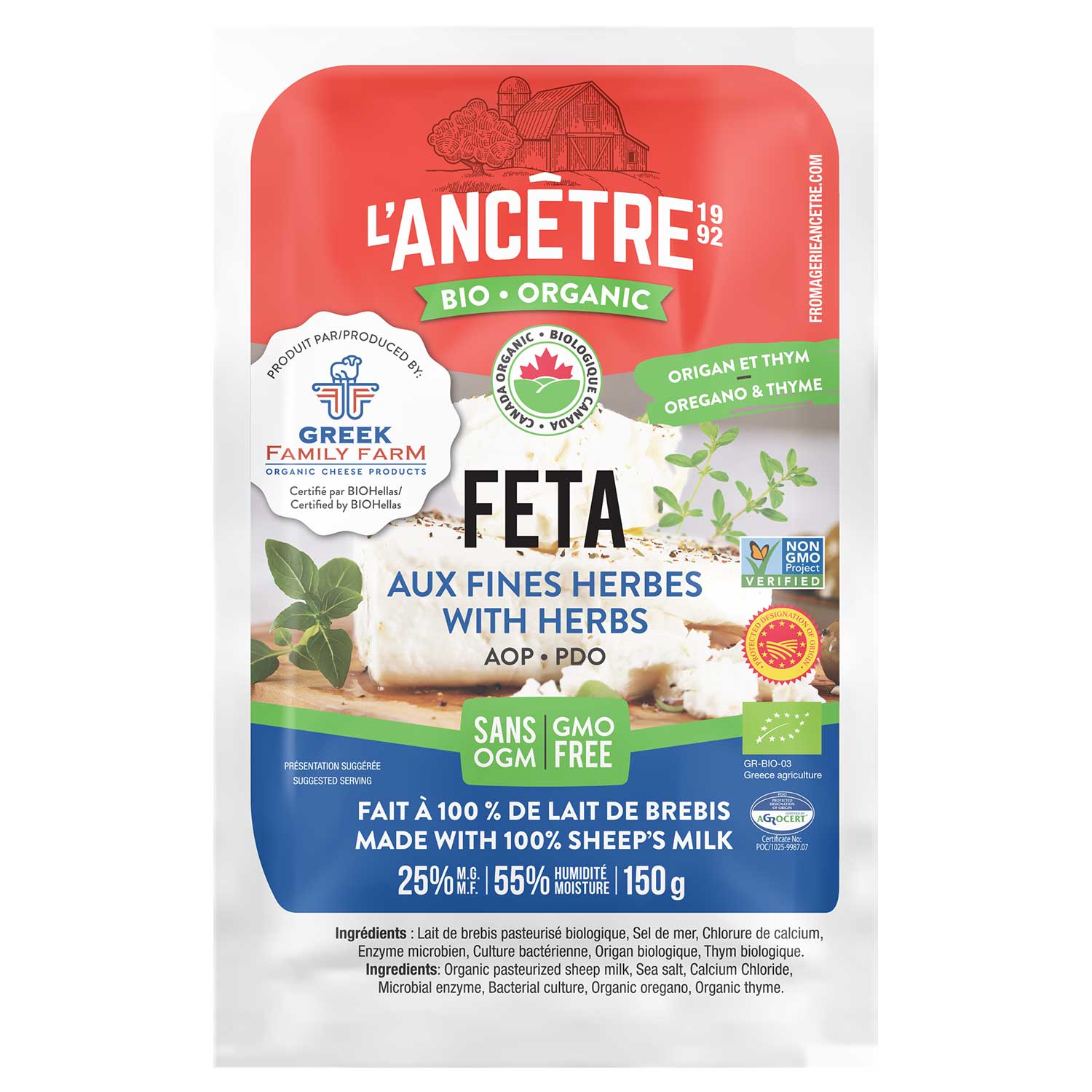 Image Feta aux herbes Bio 8X150g