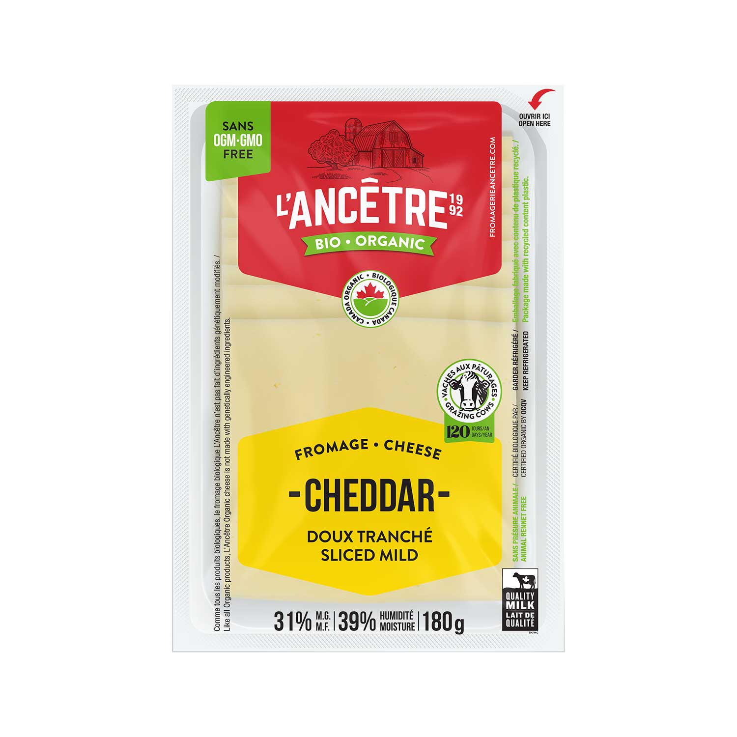 Image Cheddar doux Bio Slice