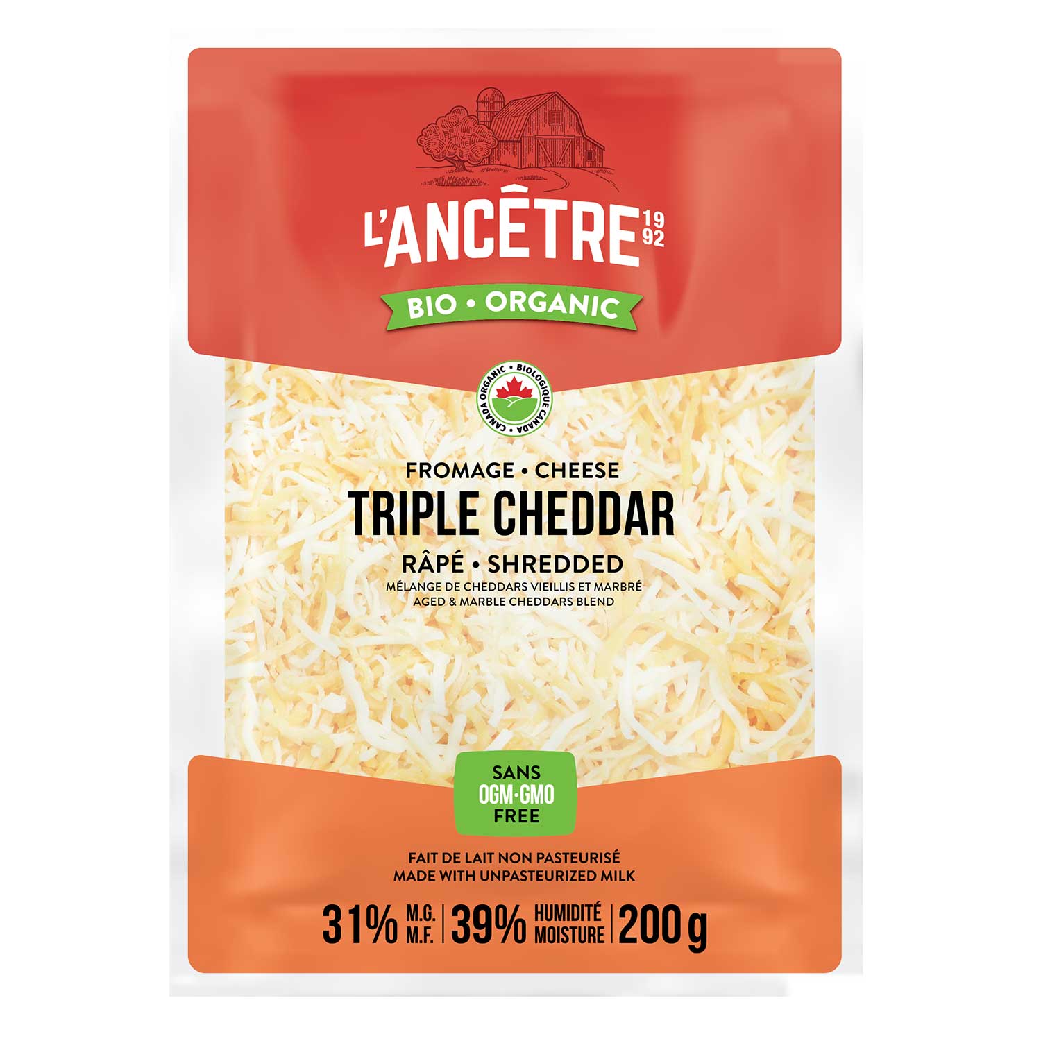 Image Melange rapé triple cheddar Bio 8X200g