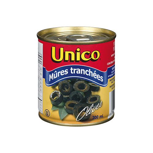 Image Olives noires tranchées Unico (24x200ml)
