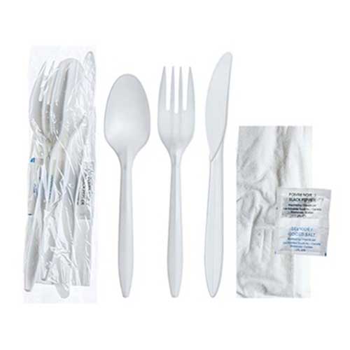 Image Kit napkin/couteau/cuillere/fourchette sel poivre (500U)