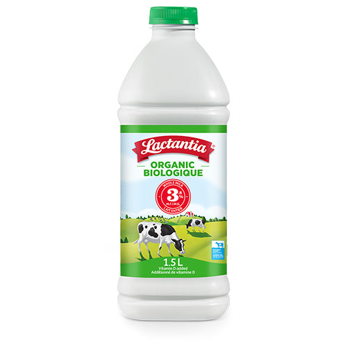 Image 1.5L plastic 3.8% organic milk Lactantia