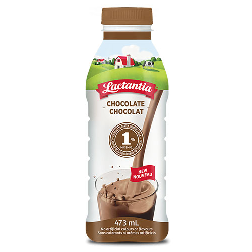 Image Lait au chocolat Lactantia plastique 473 ml