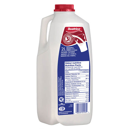 Image 2L jug 3.25% milk Beatrice