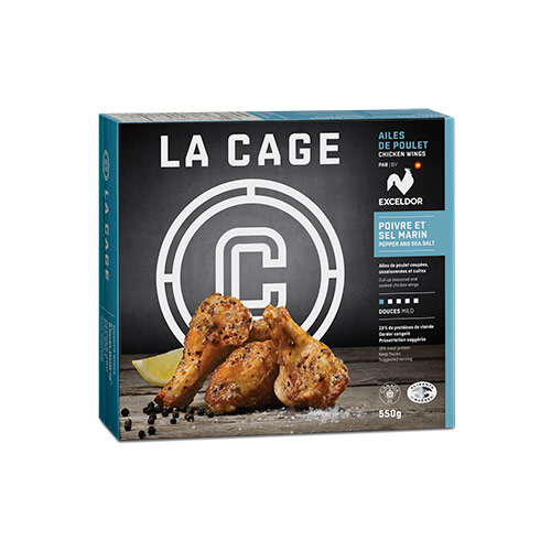 Image Ailes de poulet poivre et sel marin La Cage (12x550g)