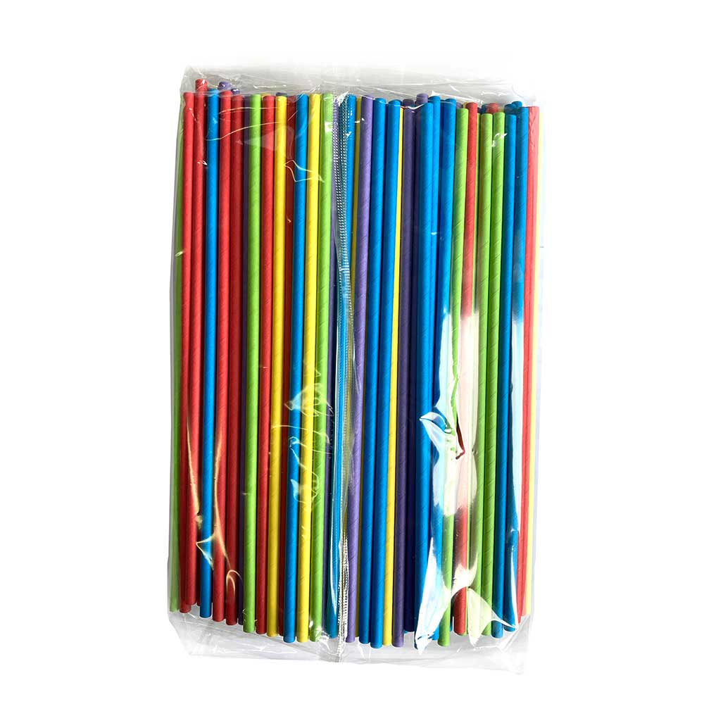 Image Pailles en papier multicolores 10" (5mm)